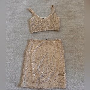 Gold Sparkly Two Piece Set